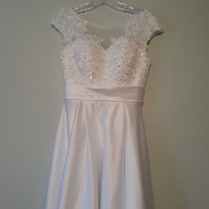 Wedding Dress Floral White Short 4